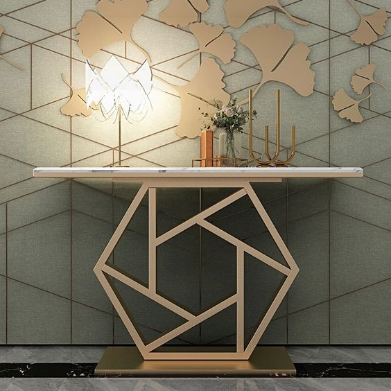 Marble Majesty: A Statement Console Table with Marble Elegance - Ace Crafts Emporio