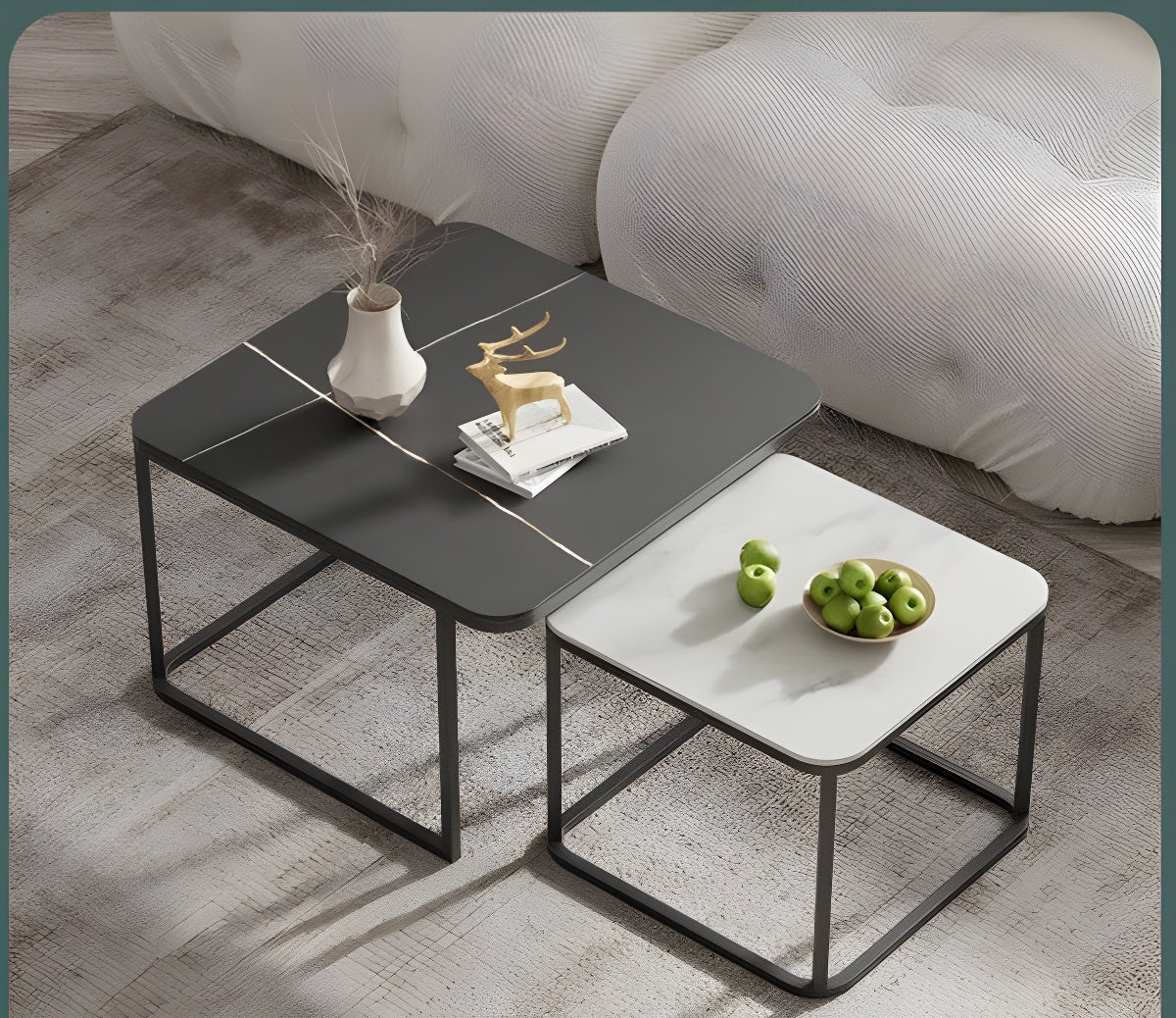 Black Beauty: Classic Square Nesting Table Set - Ace Crafts Emporio