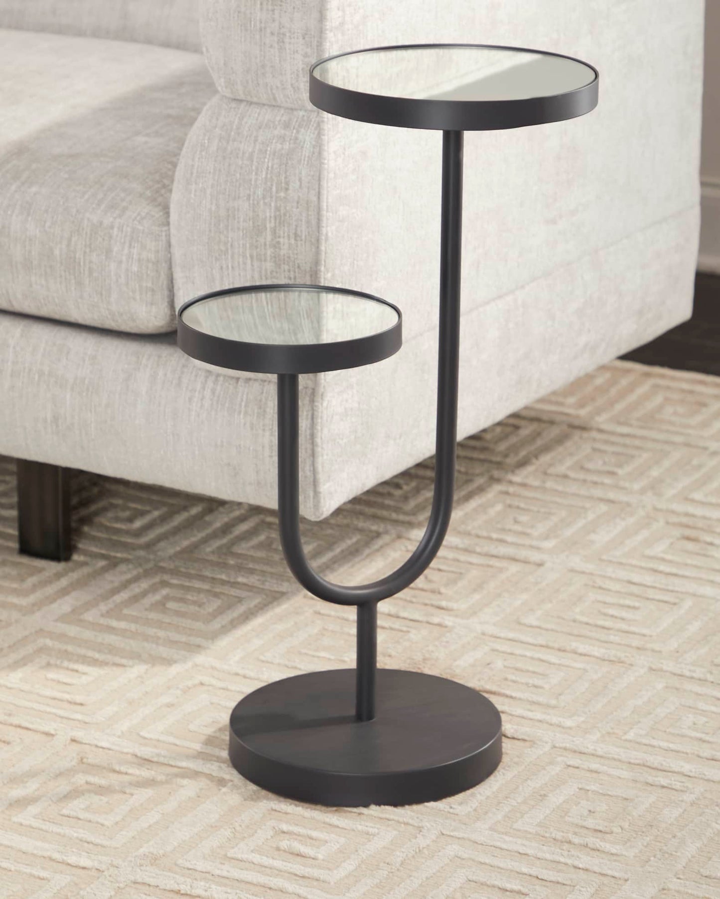 2-Tier Black Side Table – Sleek and Functional Accent Piece