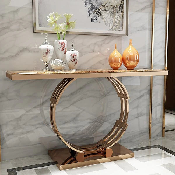 Marble Essence: Unveiling the Exquisite Console Table - Ace Crafts Emporio