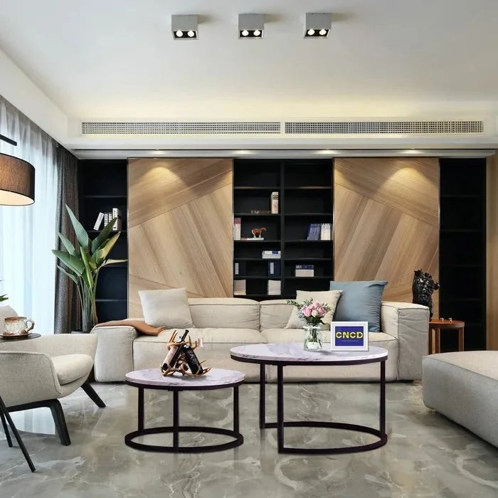 Marble Marvel: Contemporary Nesting Table Set with Luxurious Marble Tops - Ace Crafts Emporio