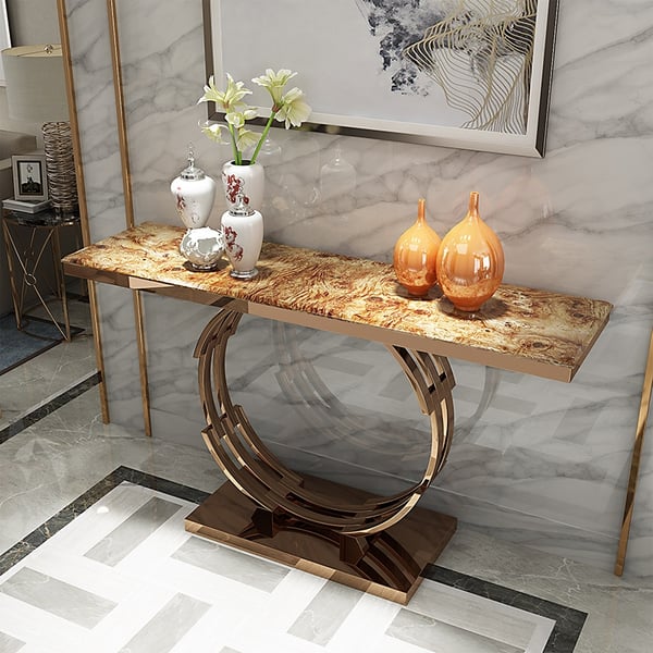 Marble Essence: Unveiling the Exquisite Console Table - Ace Crafts Emporio