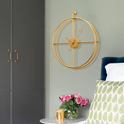 Gleaming Elegance: The Modern Gold Wall Clock - Ace Crafts Emporio