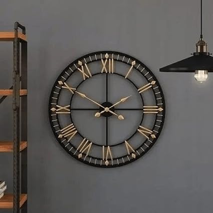 Bold Elegance: The Modern Black Wall Clock - Ace Crafts Emporio