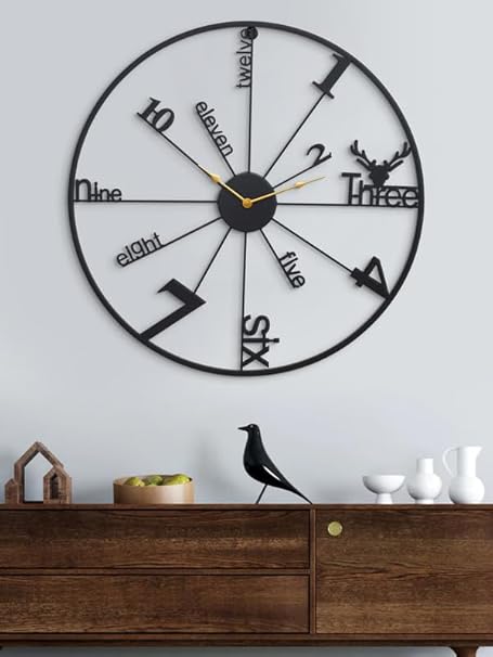 Sleek Sophistication: The Modern Black Wall Clock - Ace Crafts Emporio