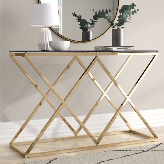 Sleek Minimalist Console: Modern Elegance for Tight Spaces - Ace Crafts Emporio