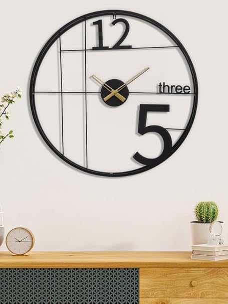 Bold Elegance: The Black Metal Wall Clock - Ace Crafts Emporio