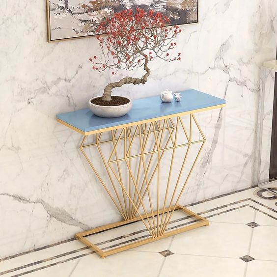 Brilliant Diamond Console: A Gleaming Statement Piece - Ace Crafts Emporio