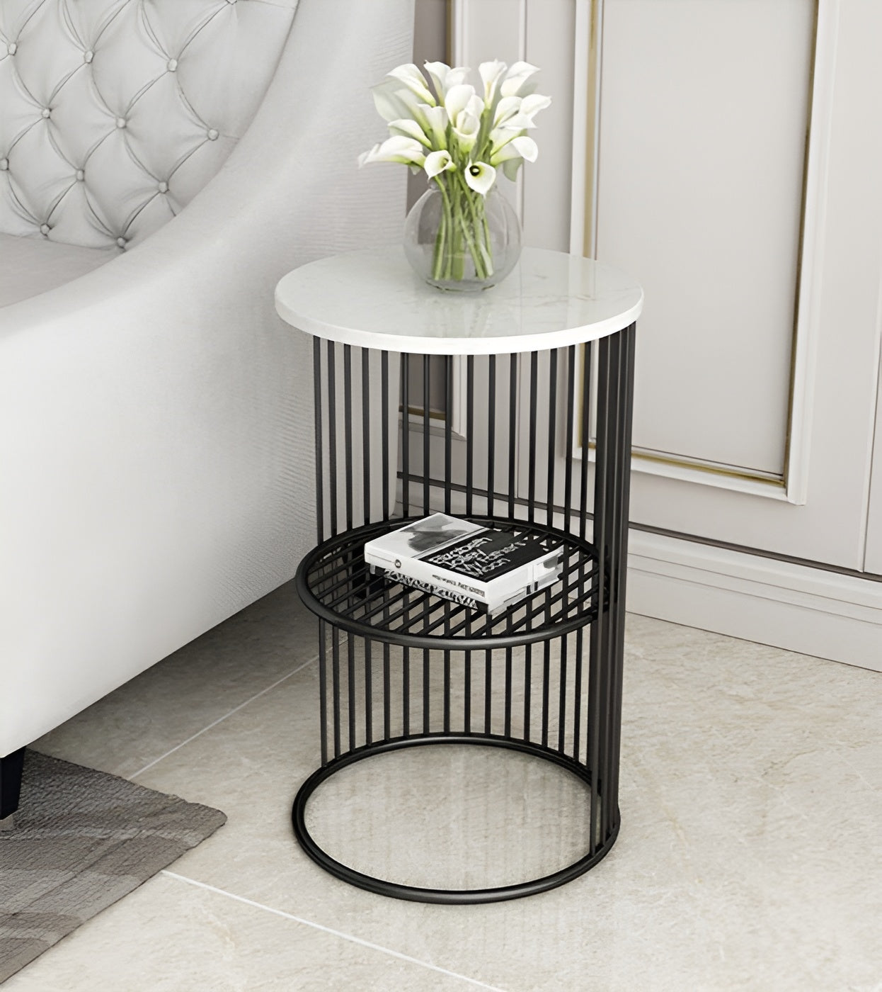 Bold Metal Side Table Design