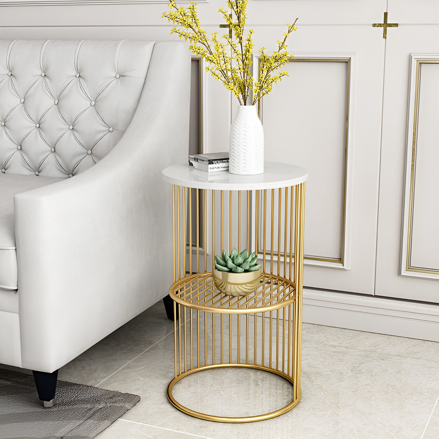 Bold Metal Side Table Design