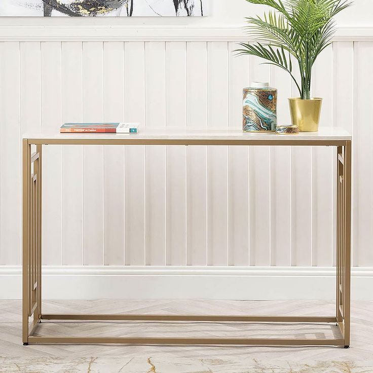 Metallic Marvel: The Futuristic Console Table for Contemporary Spaces - Ace Crafts Emporio
