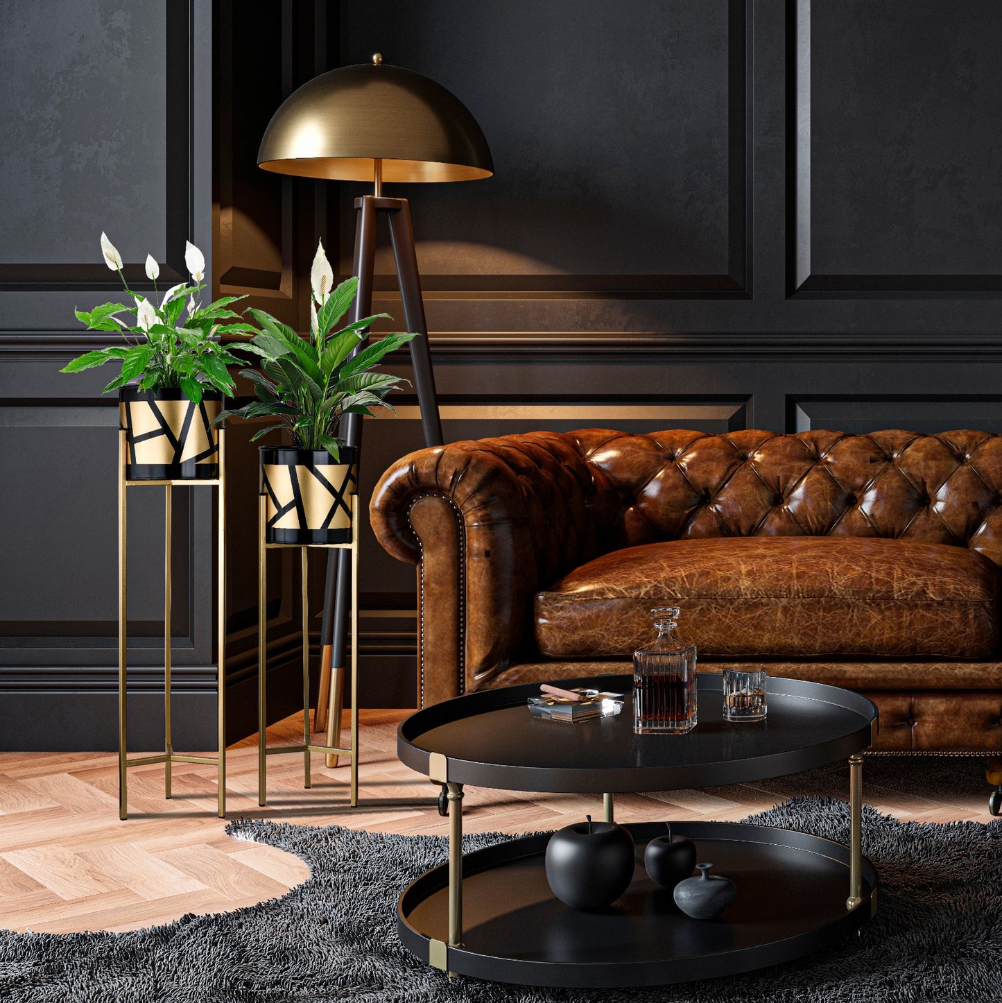 Aureate Metal Planter for Living Room - Ace Crafts Emporio