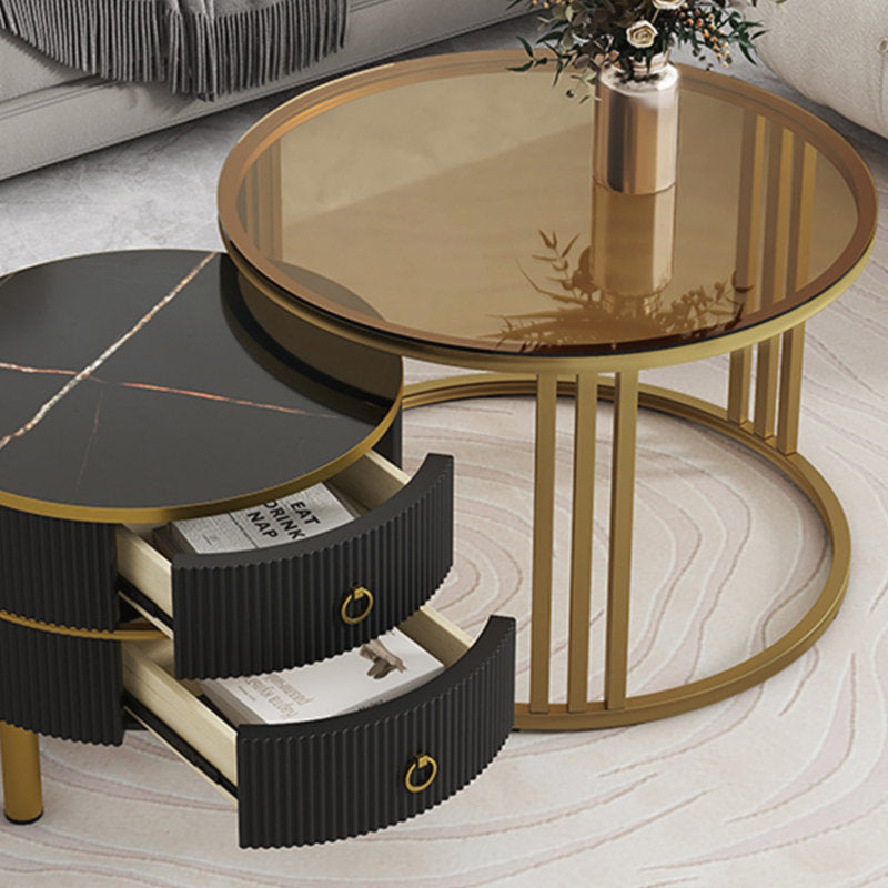 Coffee Nesting Table Set of 2 with Drawers – Stylish Storage for Modern Living