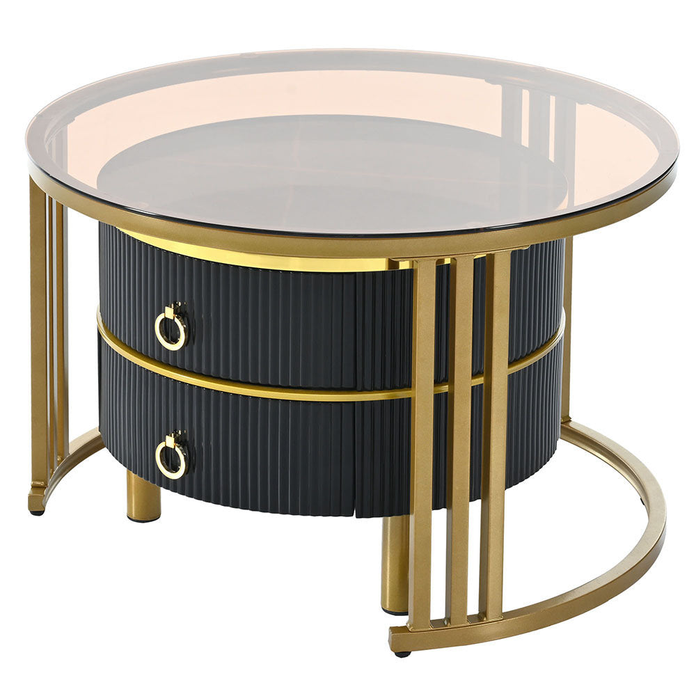 Coffee Nesting Table Set of 2 with Drawers – Stylish Storage for Modern Living