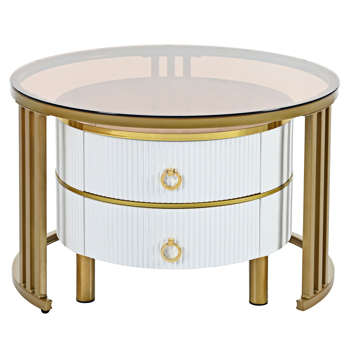 Coffee Nesting Table Set of 2 with 2 Drawers – Sleek Design and Practical Storage