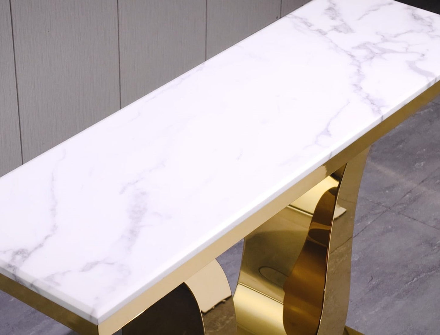 Architectural Elegance: Luxury Console Table with Metal Base
