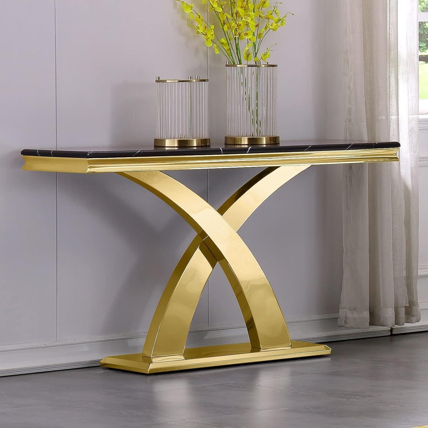 Timeless Elegance: X-Base Luxury Console Table