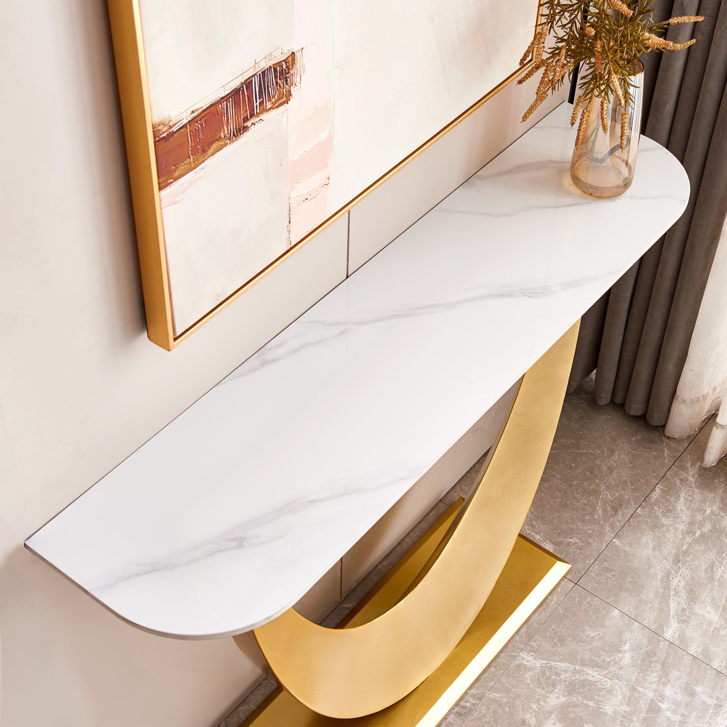 Luxurious Gold Modern Console Table with Sleek Design