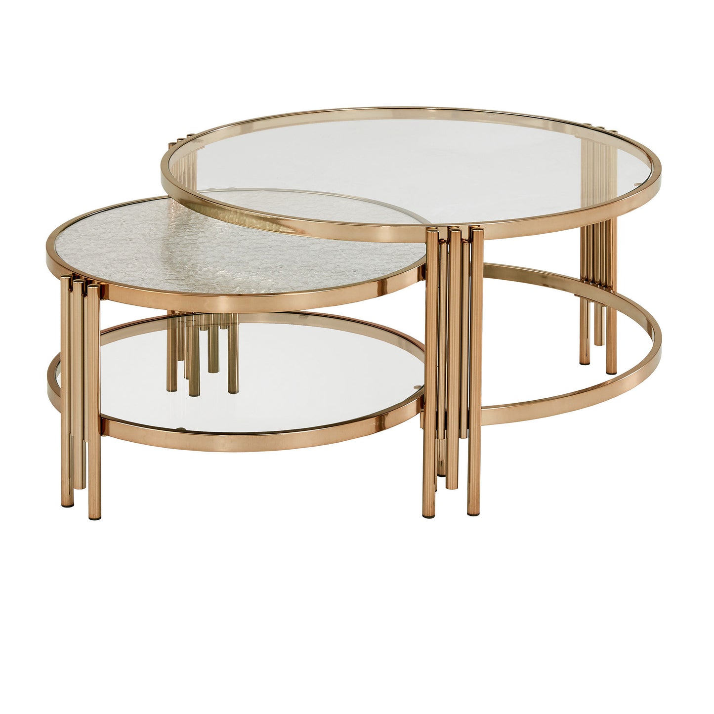 Luxurious Metal Gold Nesting Table Set for Modern Elegance