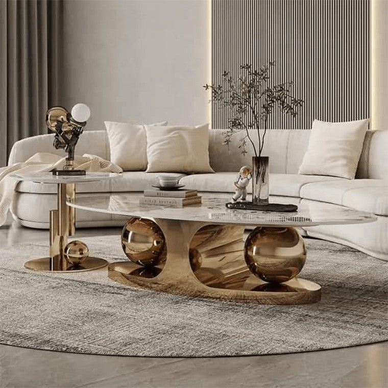 Opulent Oval Nesting Table Set – A Touch of Luxury for Your Home