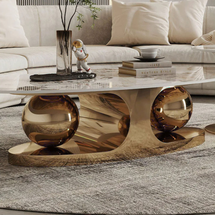 Opulent Oval Nesting Table Set – A Touch of Luxury for Your Home