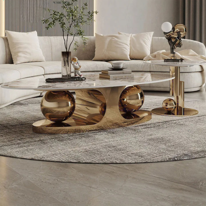 Opulent Oval Nesting Table Set – A Touch of Luxury for Your Home