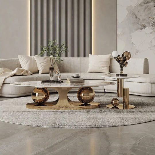 Opulent Oval Nesting Table Set – A Touch of Luxury for Your Home