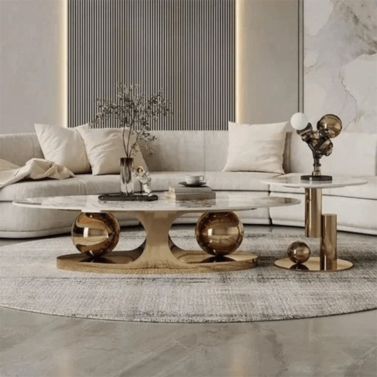 Opulent Oval Nesting Table Set – A Touch of Luxury for Your Home