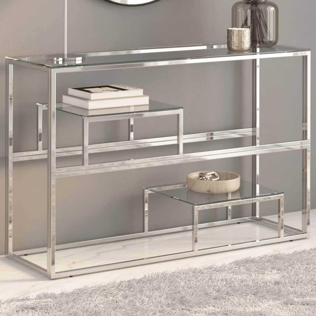 Stainless Steel Console Table with Stylish Storage Solution