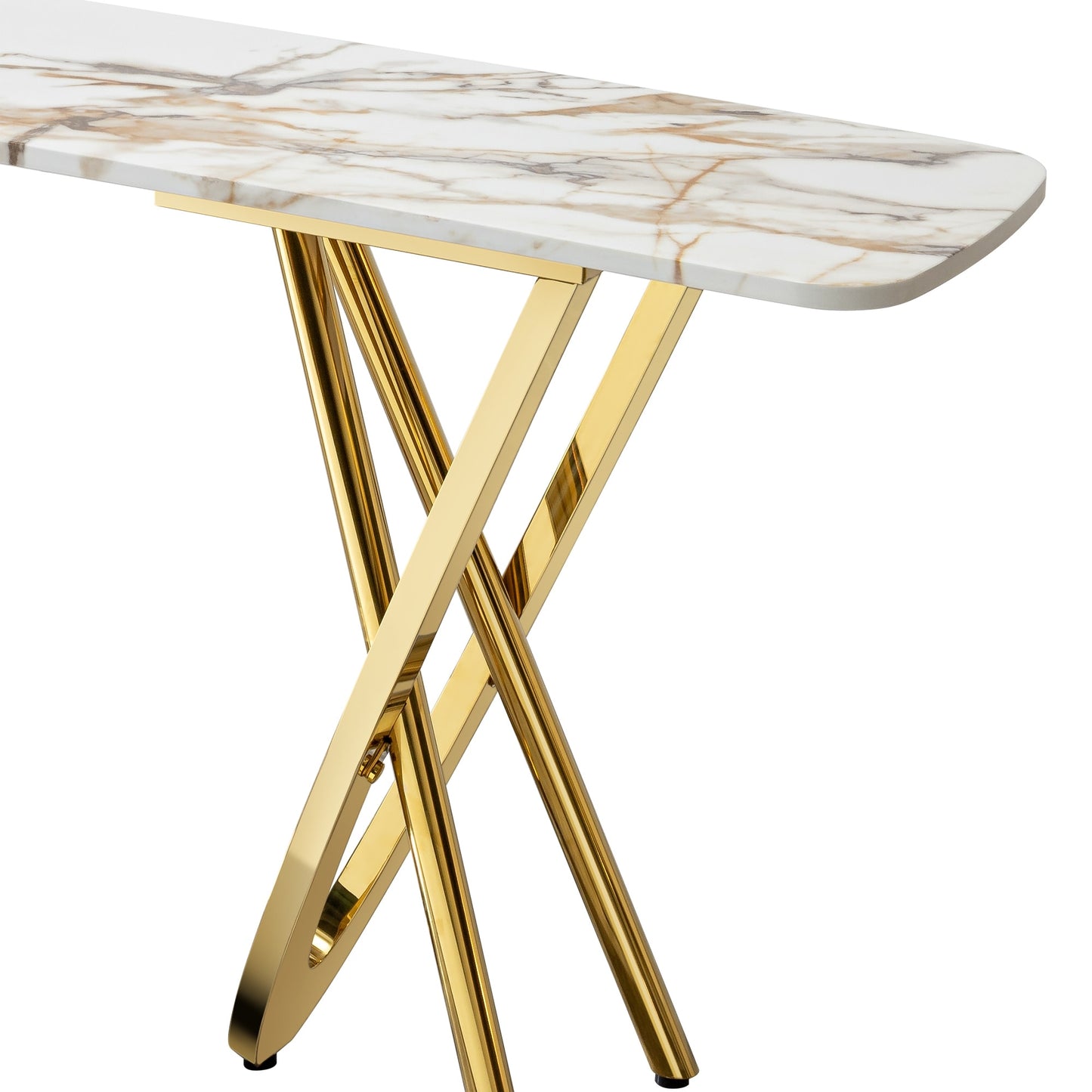 Modern & Unique Gold Stainless Steel Console Table