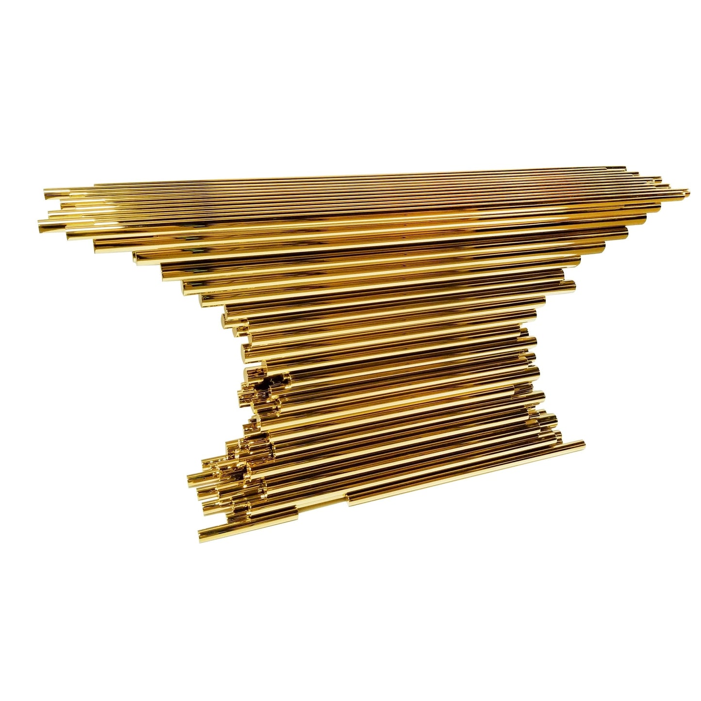 Gold Stainless Steel Rod Console Table – The Perfect Blend of Luxury and Style