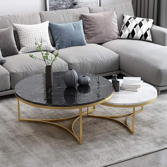 Opulent Marble Nesting Table Ensemble - Ace Crafts Emporio