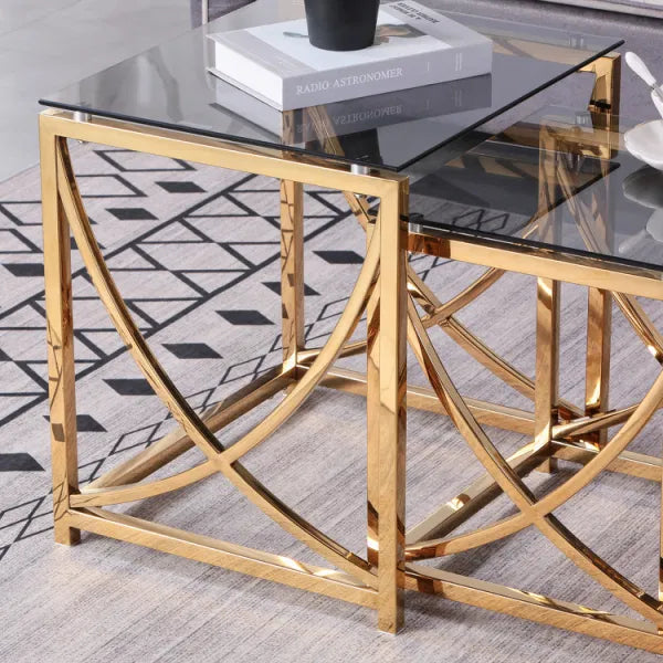 Sophisticated Stacking: Modern Nesting Table Ensemble - Ace Crafts Emporio