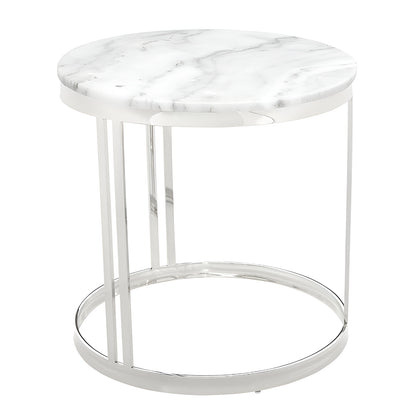 Polished Stainless Steel Round Side Table – Sleek and Modern Design