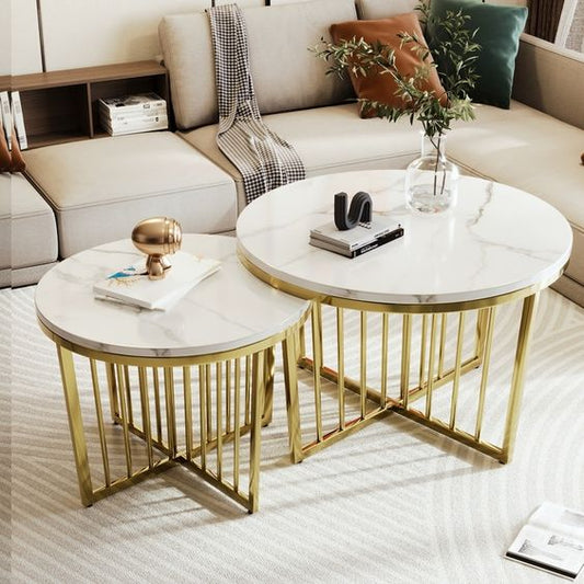 Marble Masterpiece: Modern Nesting Tables with Luxurious Marble Tops - Ace Crafts Emporio