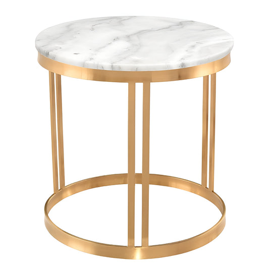Elegant Gold Side Table with Marble Top – A Perfect Blend of Luxury and Style