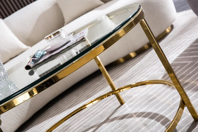 Contemporary Metal: Stylish Stainless Steel Nesting Tables for Modern Living - Ace Crafts Emporio