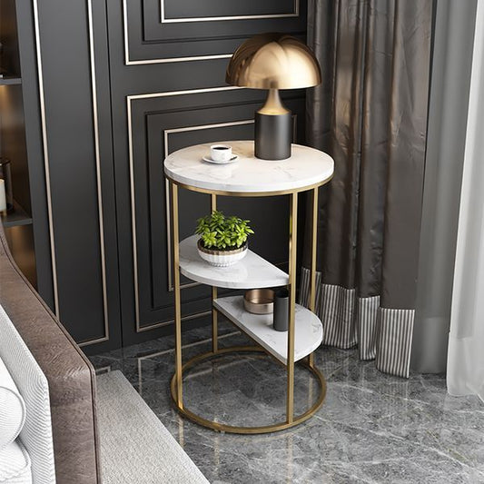 Tiered Marvel: 3-Tier Metal Side Table Ensemble - Ace Crafts Emporio