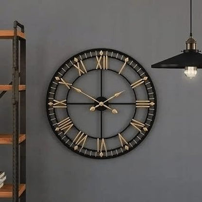 Bold Elegance: The Modern Black Wall Clock - Ace Crafts Emporio