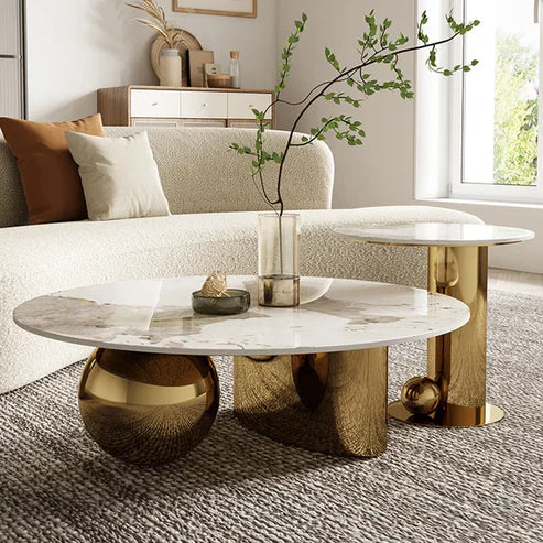 Radiant Opulence: Elena's Luxurious Gold Nesting Table - Ace Crafts Emporio