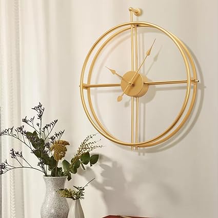 Gleaming Elegance: The Modern Gold Wall Clock - Ace Crafts Emporio