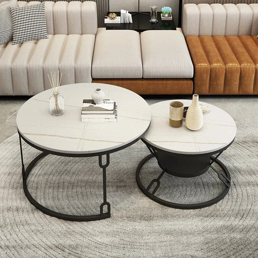 Bold Simplicity: Modern Black Coffee Table Accentuated by a Metal Frame - Ace Crafts Emporio