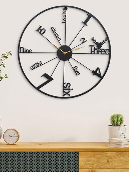 Sleek Sophistication: The Modern Black Wall Clock - Ace Crafts Emporio