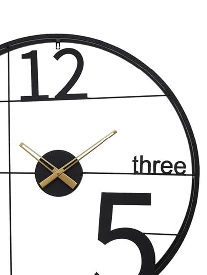 Bold Elegance: The Black Metal Wall Clock - Ace Crafts Emporio