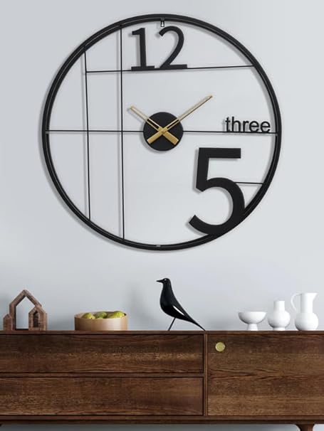 Bold Elegance: The Black Metal Wall Clock - Ace Crafts Emporio