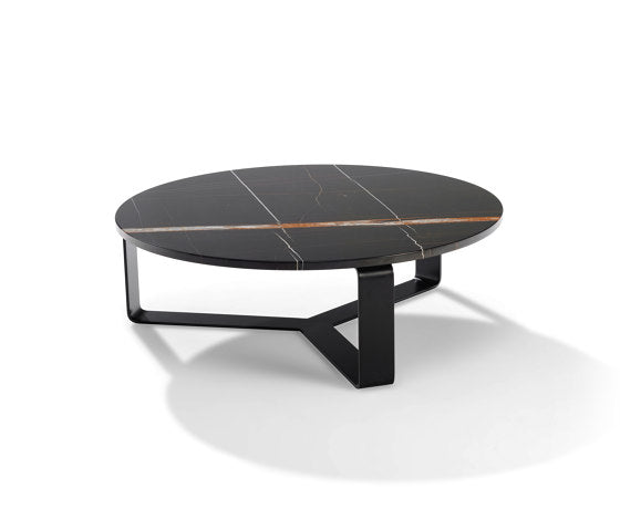 Designer Round Nesting Table Set of 2 in Sleek Black Finish