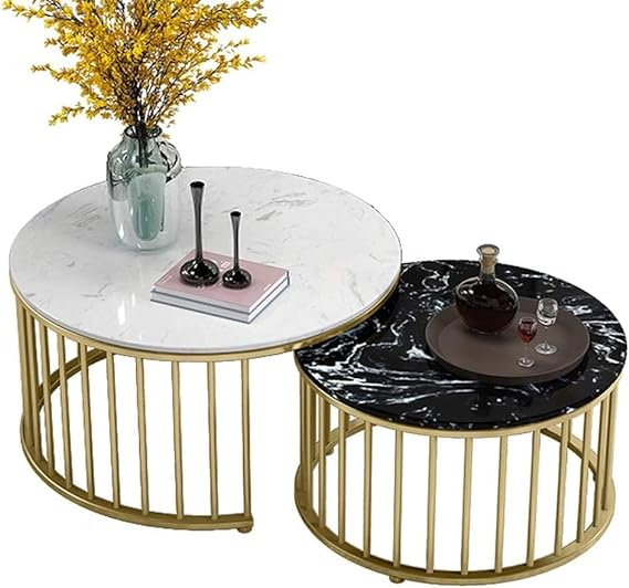 Exquisite Metallic Harmony: Nesting Table Ensemble - Ace Crafts Emporio
