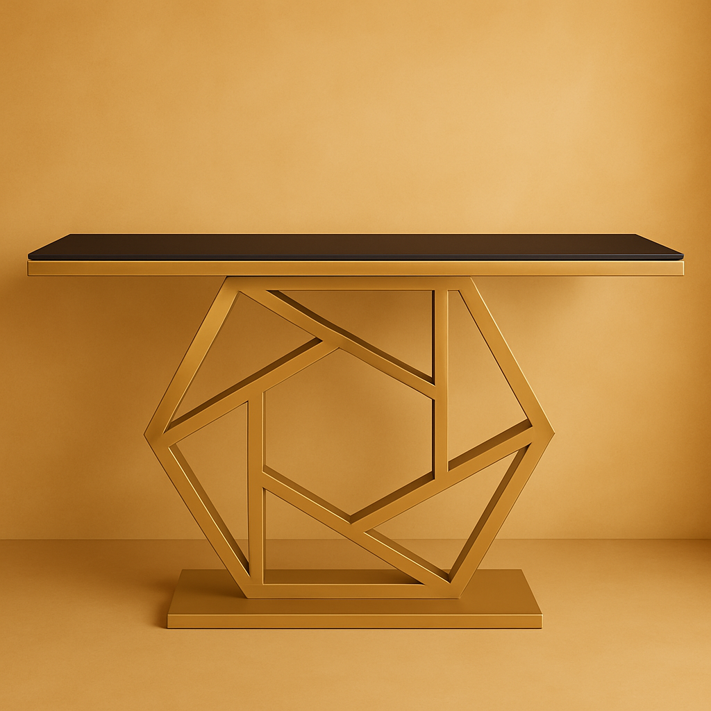 Luxurious PVD Console Table in Modern Pattern