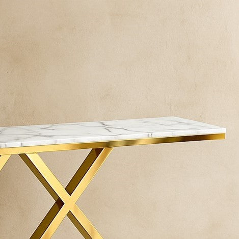 Criss Cross Golden PVD Designer Console Table