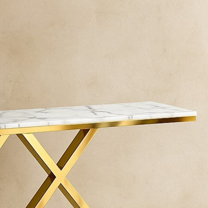 Criss Cross Golden PVD Designer Console Table